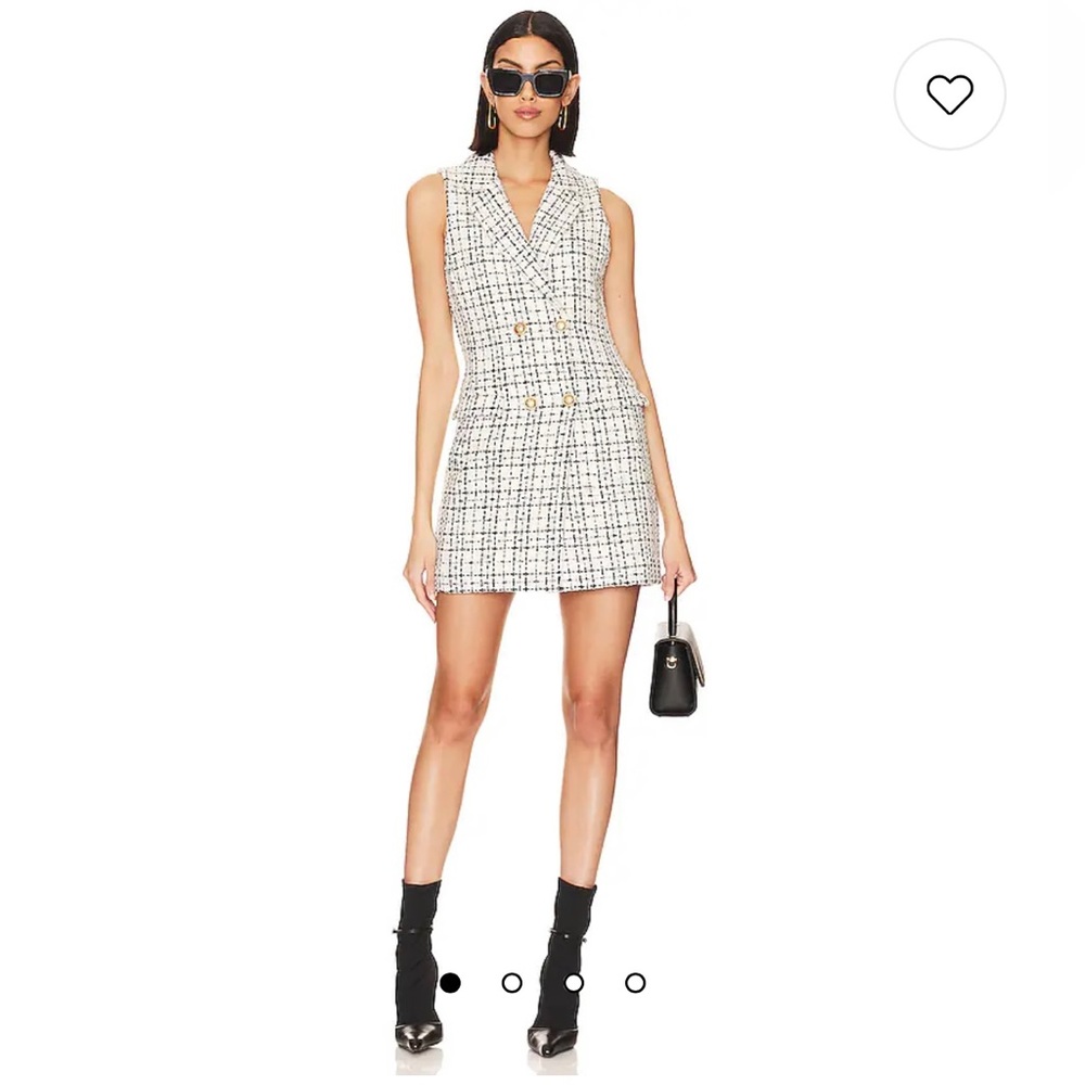 Alice + Olivia White and Black Mini Dress